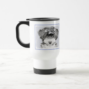 Caneca Térmica Pintura de Terrier Tibetano - Arte de cão original