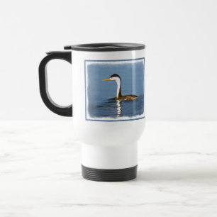 Caneca Térmica Pintura em Grebe de Clark - Arte de Pássaro Origi
