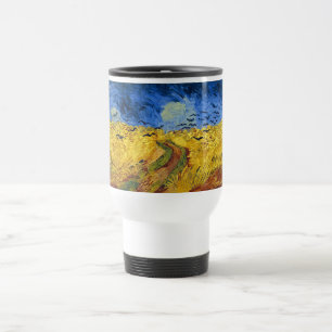 Caneca Térmica Pintura impressionista Campos de Trigo de Van Gogh