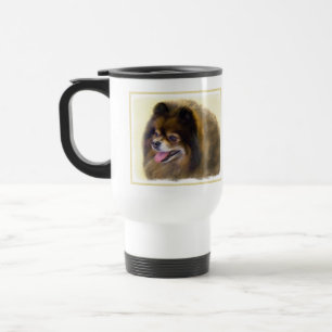 Caneca Térmica Pintura original de cão a preto e a bronzeado da 