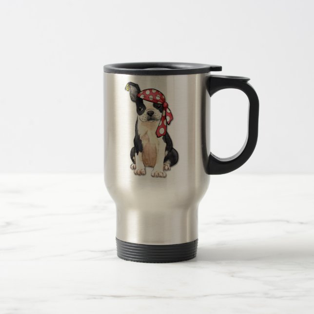 Caneca Térmica Pirata de Boston Terrier (Direita)
