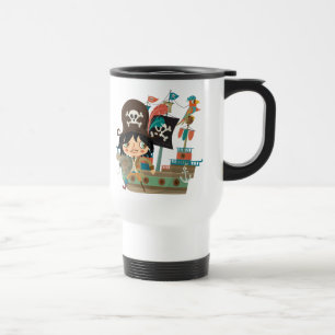 Caneca Térmica Pirata e navio de pirata