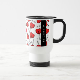 Caneca Térmica Pirulitos Vermelhos, Pirulitos em Forma de Coração