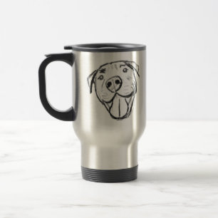 Caneca Térmica pitbull desenhando simples amantes de cachorro pre