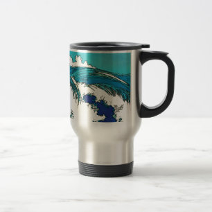 Caneca Térmica PixDezines konen ondas de oceano do uehara, 上原