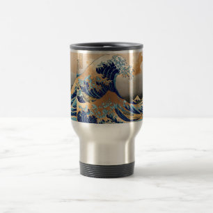 Caneca Térmica PixDezines Vintage Grande Onda Hokusai 葛飾北斎の神奈川沖浪