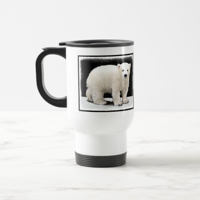 Caneca Térmica Polar Bear Cub Painting - Arte Original (Esquerda)