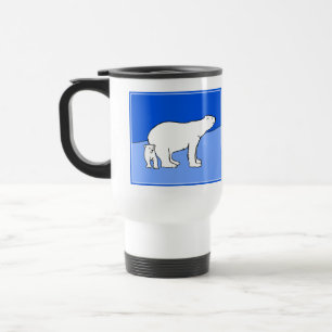 Caneca Térmica Polar Bear Mãe e Pintura em Cubo - Arte Selvagem