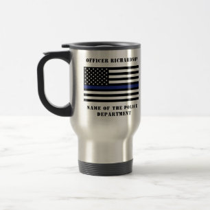 Caneca Térmica Polícia Personalizada - Polícia de Linha Azul Fino