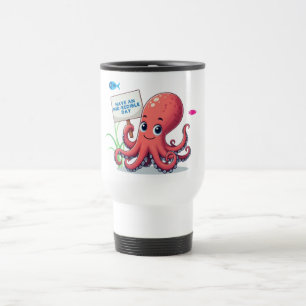 Caneca Térmica Polvo de desenho animado com peixe