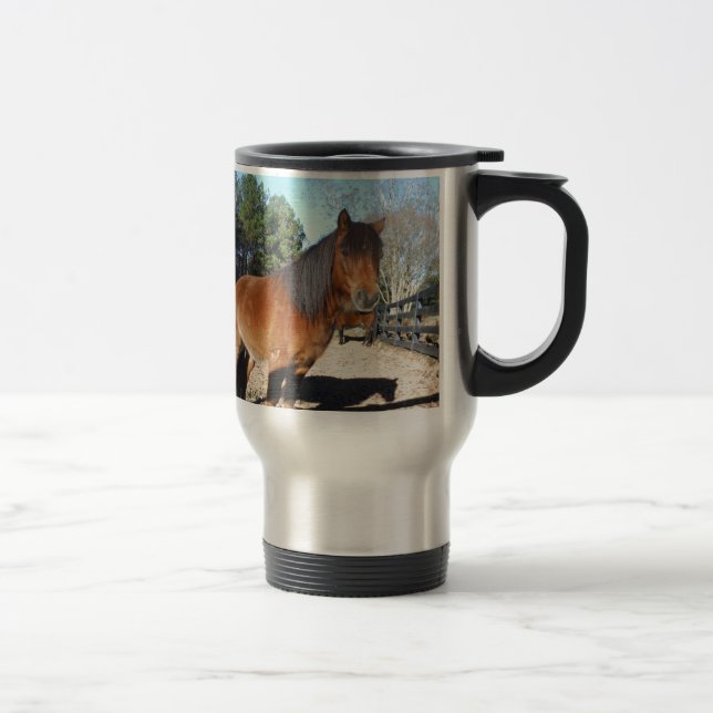 Caneca Térmica Pônei marrom céu turquesa (Direita)