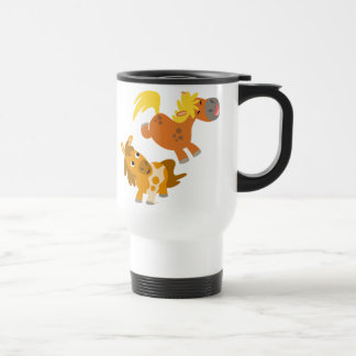 Caneca Térmica Pôneis de Cartoon Jogando Mug