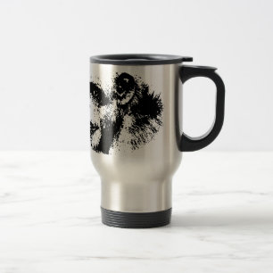 Caneca Térmica Pop de arte em chimpanzé preto-e-branco