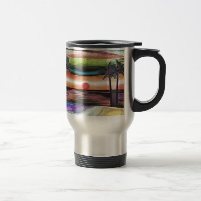 Caneca Térmica Por do sol da praia (Direita)