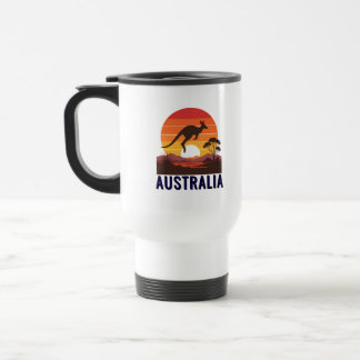 Caneca Térmica Pôr do sol retrô australiano canguru viagem Outbac