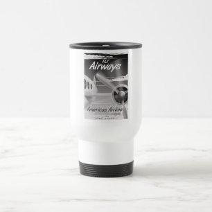 Caneca Térmica Poster das viagens vintage das vias aéreas da
