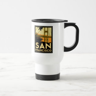 Caneca Térmica Poster de viagens do art deco de San Francisco