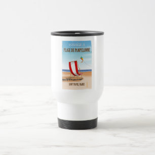 Caneca Térmica Poster de viagens do francês de Plage de