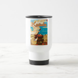 Caneca Térmica Poster de viagens dos desenhos animados do vintage