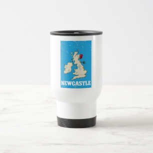 Caneca Térmica Poster de viagens Vintage Newcastle Wales