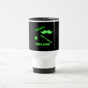 Caneca Térmica Pote da sorte irlandesa com citações Douradas