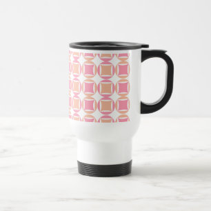Caneca Térmica Praças e círculos em cor laranja e rosa