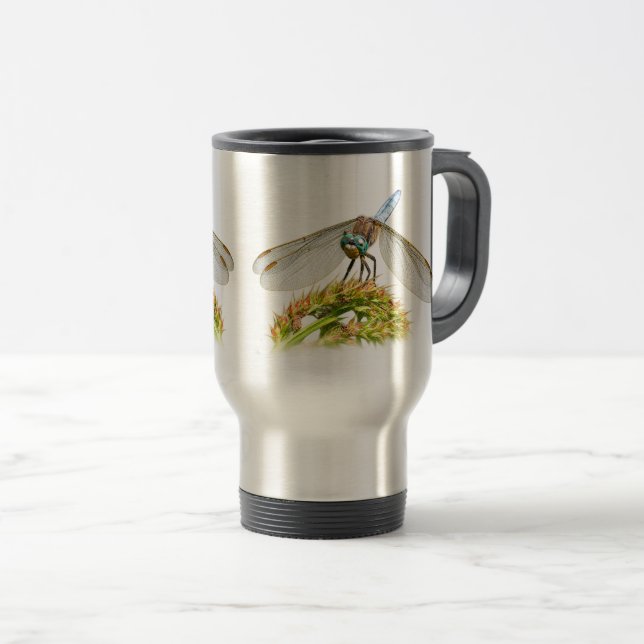 Caneca Térmica Prado de Libélula Azul Fauna (Frente Esquerda)