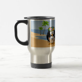 Caneca Térmica Praia tropical da ilha do pirata de Hula do casal