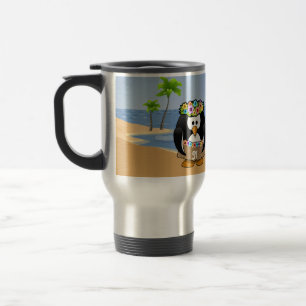 Caneca Térmica Praia tropical da ilha do pirata de Hula do casal