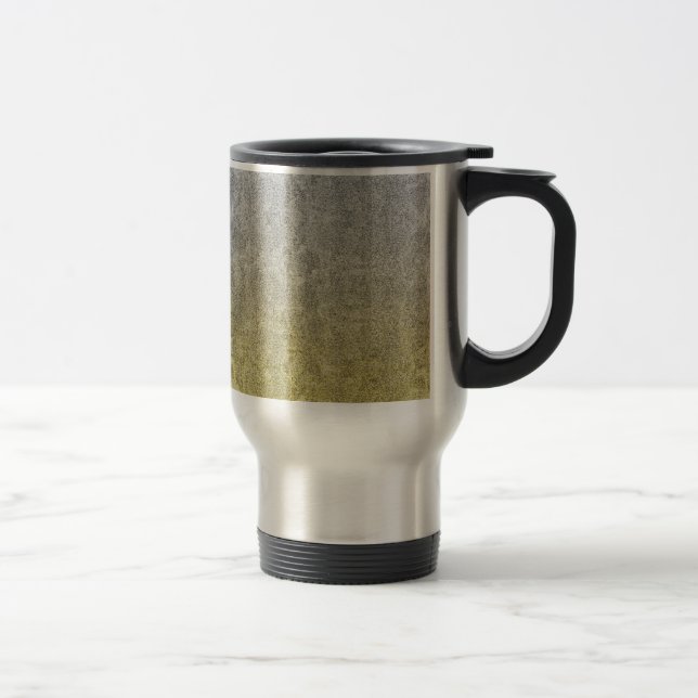 Caneca Térmica Prateado de queda e gradiente de brilho Dourado (Direita)
