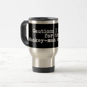 Caneca Térmica Precaução Eu Braço para o Macaco-Homem de Deli