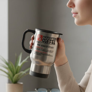Caneca Térmica Prescrição de Café Divertida Presente Personalizad