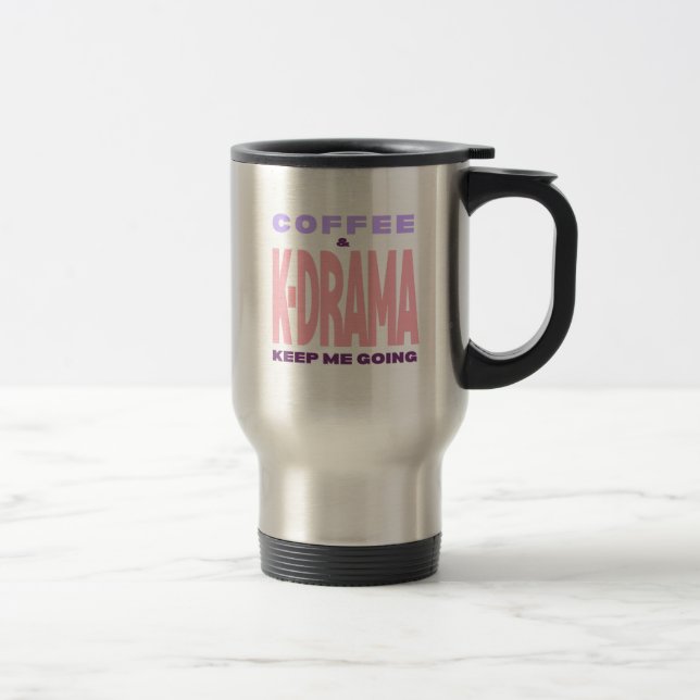 Caneca Térmica Presente Amante de Kdrama Tipografia Pastel (Direita)