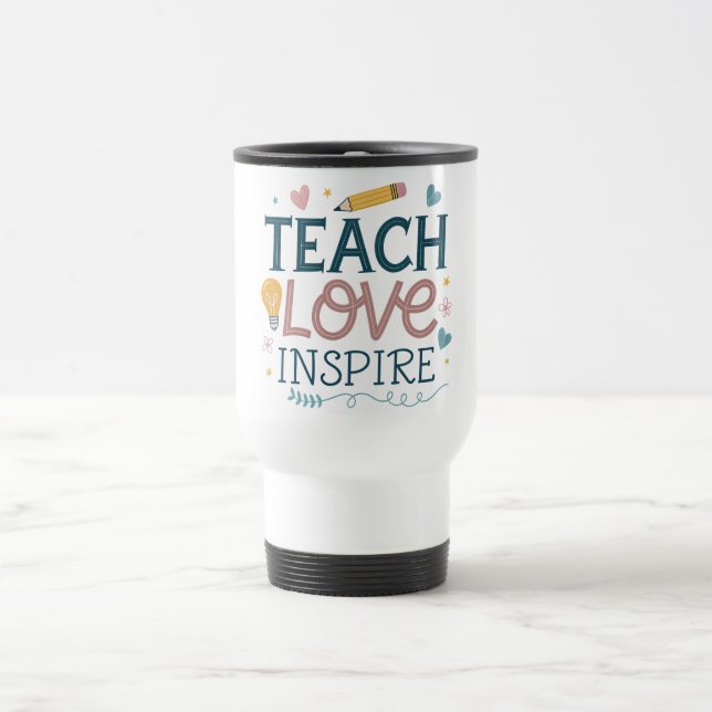 Caneca Térmica Presente de Apreciação ao Professor - Ensine Amor  (Centro)