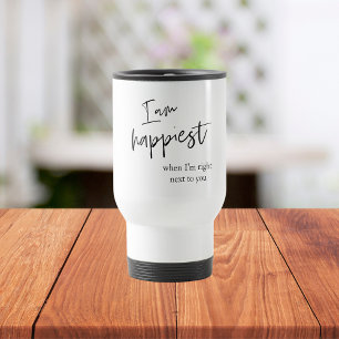Caneca Térmica Presente de citação preto romântica da Tendy