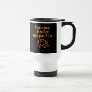 Caneca Térmica Presente de Citação Romântica Dourada para Parceir