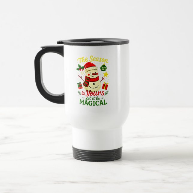Caneca Térmica Presente de Commuter Isolado de Natal do Boneco de (Esquerda)