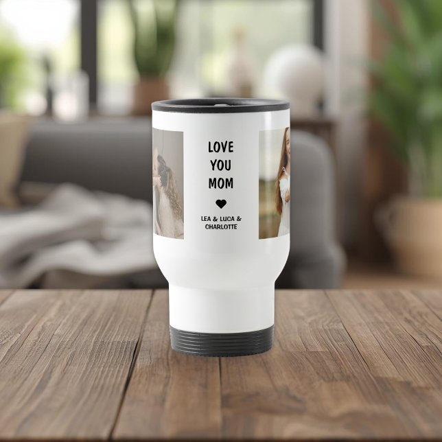 Caneca Térmica Presente de Foto Personalizado Moderno para Mamãe (Criador carregado)