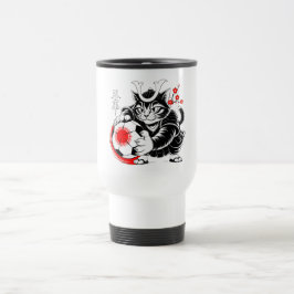 Caneca Térmica Presente de futebol de Gato Samurai Artístico para