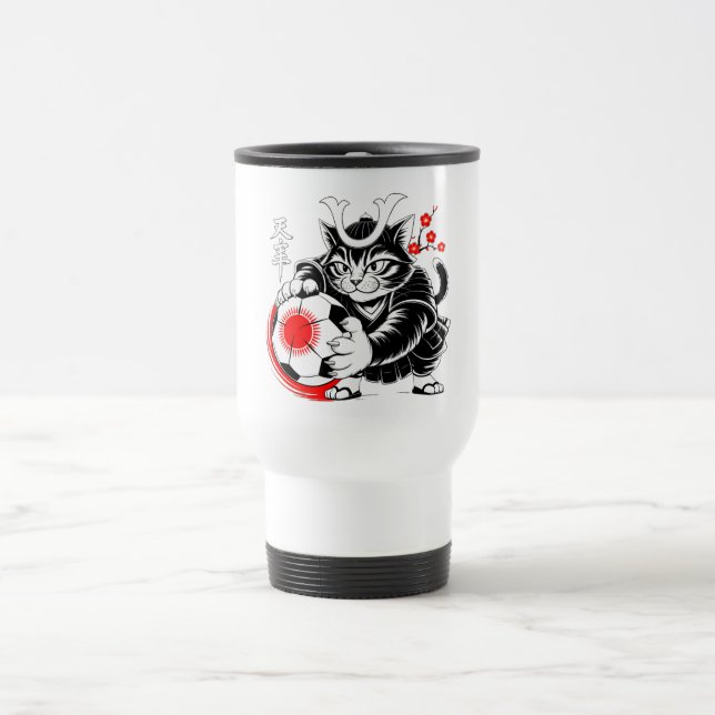 Caneca Térmica Presente de futebol de Gato Samurai Artístico para (Centro)