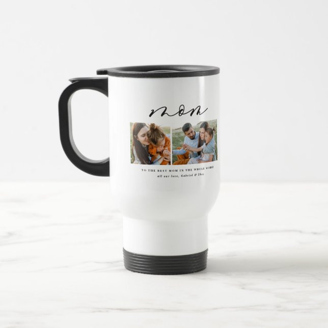 Caneca Térmica Presente de mãe de multi-script mínimo moderno (Esquerda)