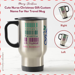 Caneca Térmica Presente de Natal Enfermeira Fofa Personalizado co