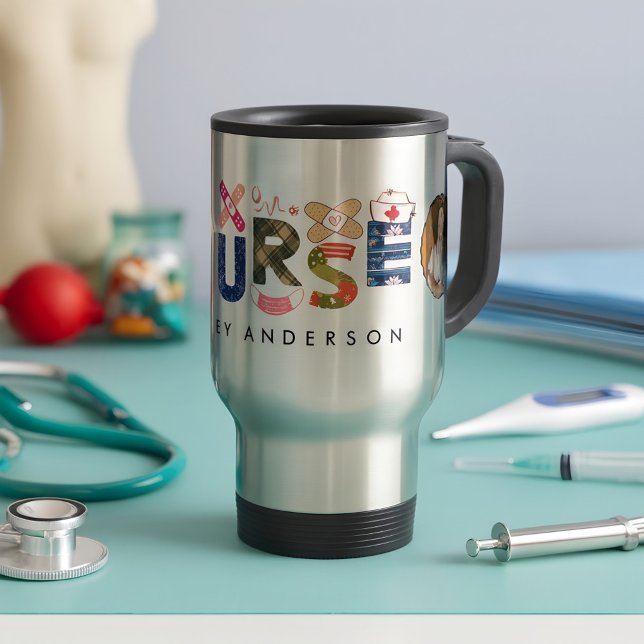 Caneca Térmica Presente de Natal Personalizado para Enfermeira Fo (Criador carregado)