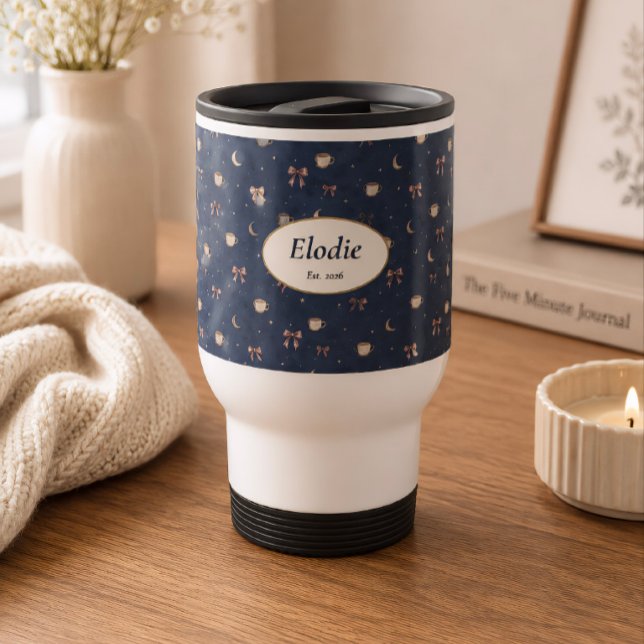 Caneca Térmica Presente de Nome Personalizado Cabana Celestial Lu (Criador carregado)