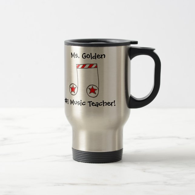 Caneca Térmica Presente de Professores de Música por Nota Musical (Direita)