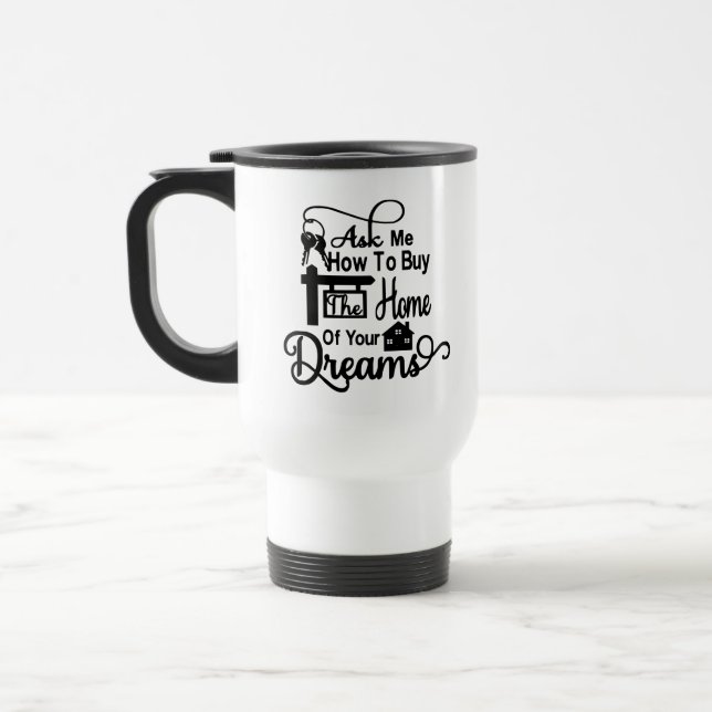 Caneca Térmica Presente do Agente Imobiliário Funny House Broker  (Esquerda)