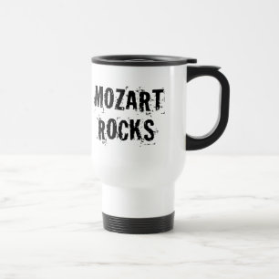 Caneca Térmica Presente engraçado da música de rochas de Mozart