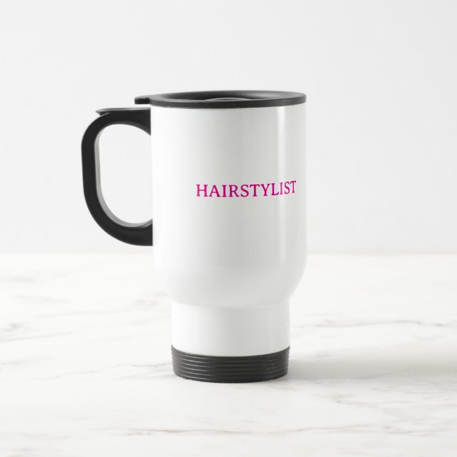 Caneca Térmica Presente Favor Penteado Cabelereiro Rosa Casamento (Esquerda)