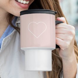 Caneca Térmica Presente Moderno, Rosa e Coração Minimalista, Boni