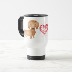 Caneca Térmica Presente para Amante de Cachorro Dachshund Cartoon
